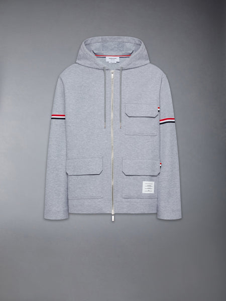 DOUBLE FACE TECH TWILL OVERSIZED PARKA WITH ARMBANDS PALE GREY