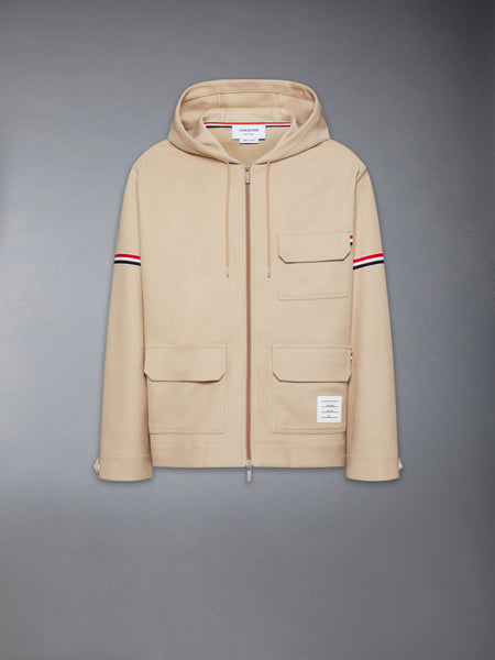 DOUBLE FACE TECH TWILL OVERSIZED PARKA WITH ARMBANDS BEIGE