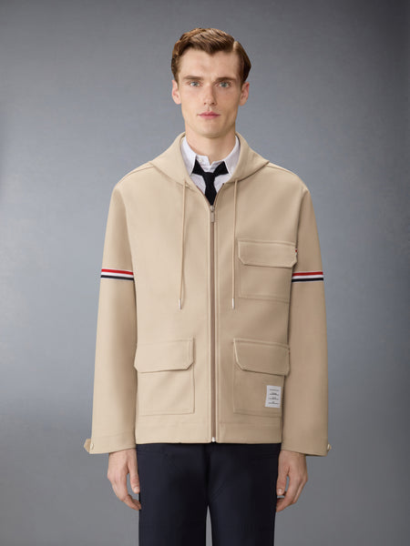 DOUBLE FACE TECH TWILL OVERSIZED PARKA WITH ARMBANDS BEIGE