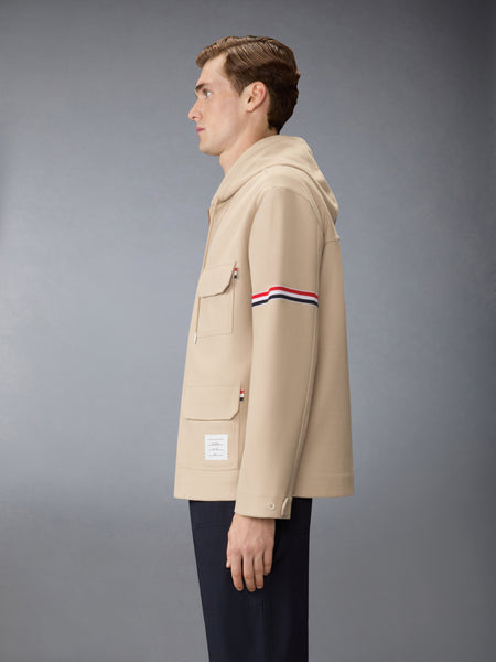 DOUBLE FACE TECH TWILL OVERSIZED PARKA WITH ARMBANDS BEIGE