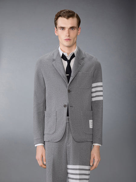 DOUBLE FACE KNIT 4-BAR SACK JACKET MED GREY
