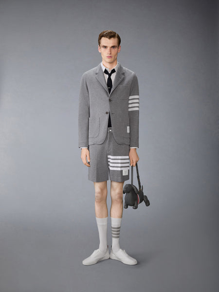 DOUBLE FACE KNIT 4-BAR SACK JACKET MED GREY