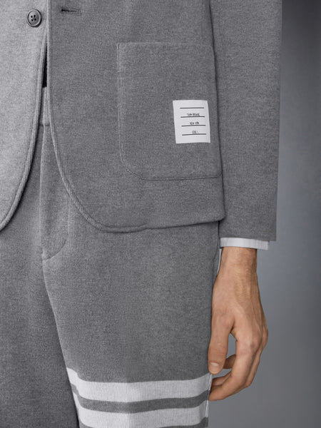 DOUBLE FACE KNIT 4-BAR SACK JACKET MED GREY