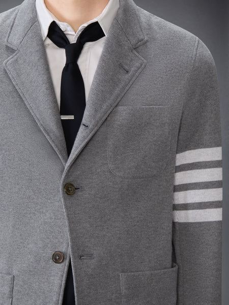 DOUBLE FACE KNIT 4-BAR SACK JACKET MED GREY