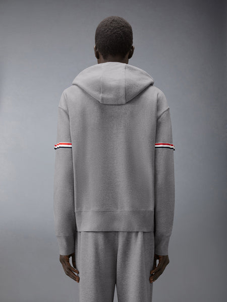 LOOPBACK JERSEY ARMBAND RELAXED ZIP UP HOODIE LT GREY