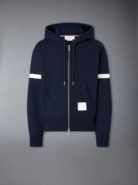 LOOPBACK JERSEY ARMBAND RELAXED ZIP UP HOODIE NAVY