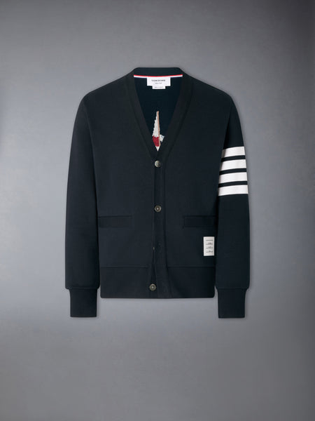 LOOPBACK 4-BAR BOAT EMBROIDERY CARDIGAN NAVY