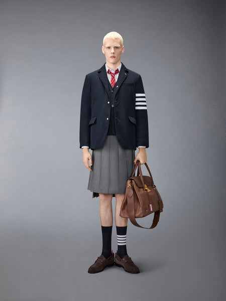 LOOPBACK 4-BAR BOAT EMBROIDERY CARDIGAN NAVY