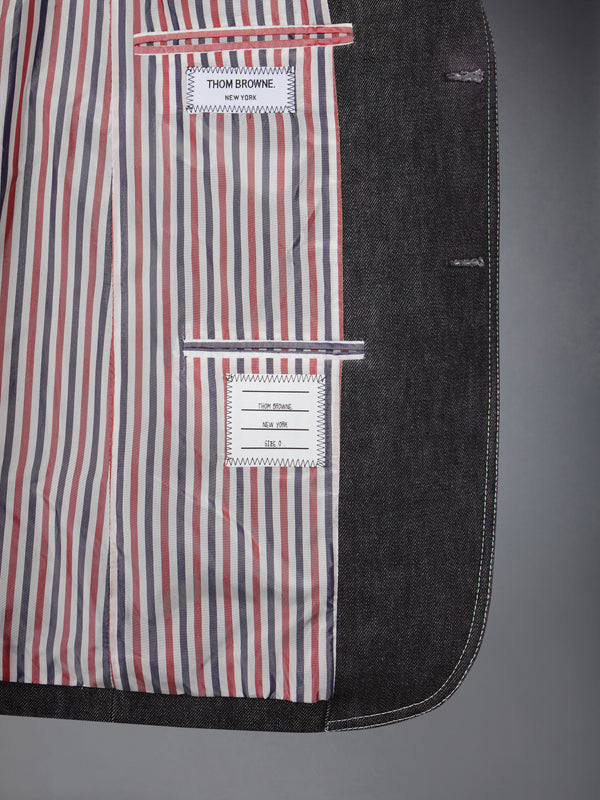 WASHED DENIM CONTRAST TOPSTITCHING UNCONSTRUCTED CLASSIC SPORT COAT - image 6