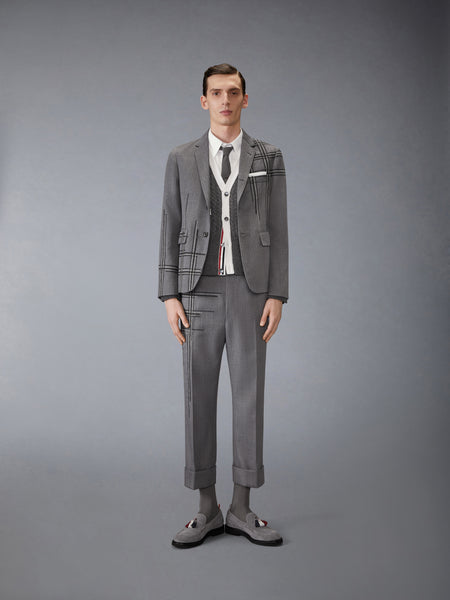 UNCONSTRUCTED WOOL SCHOOL UNIFORM SPORTCOAT MED GREY