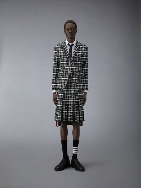 RIBBON TWEED SPORTCOAT WITH FRAY EDGE BLACK