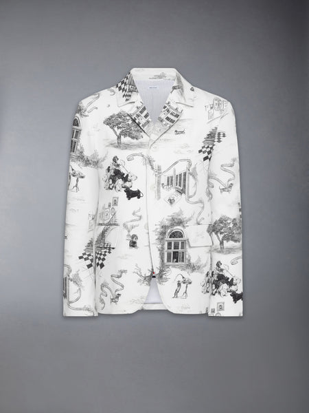 CANVAS HECTOR TOILE CUTAWAY JACKET BLK/WHT