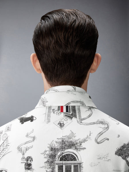 CANVAS HECTOR TOILE CUTAWAY JACKET BLK/WHT