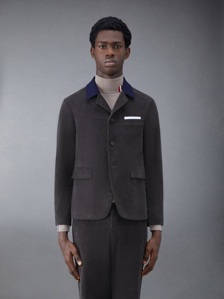 Corduroy Button up Cutaway Jacket DARK BROWN