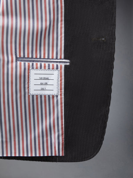 Corduroy Button up Cutaway Jacket DARK BROWN