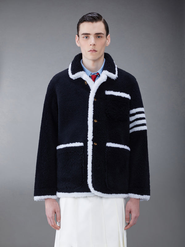SHEARLING 4-BAR SACK JACKET - featured image
