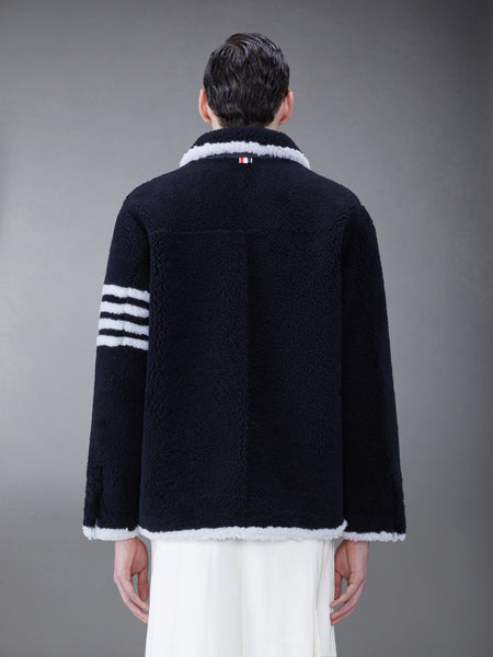 SHEARLING 4-BAR SACK JACKET NAVY