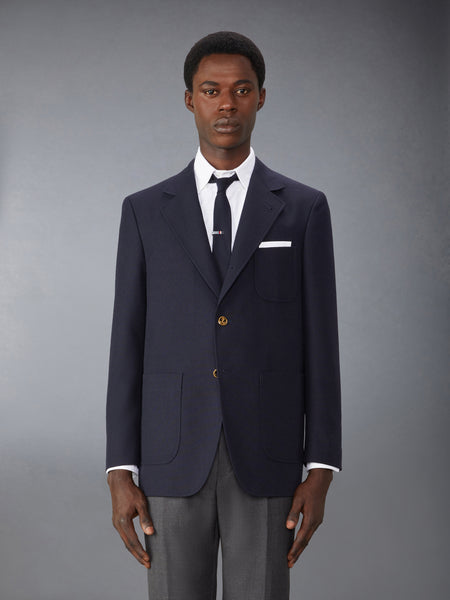 CRISPY WOOL UNSTRUCTURED SACK SPORT COAT NAVY