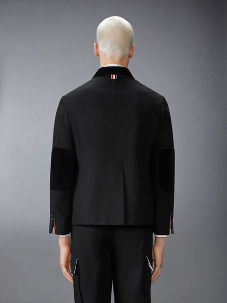 COTTON CANVAS FISHERMAN SHAWL SPORTCOAT BLACK