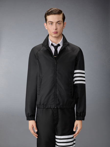 SHINY RIPSTOP RAGLAN 4-BAR TRACK JACKET BLACK