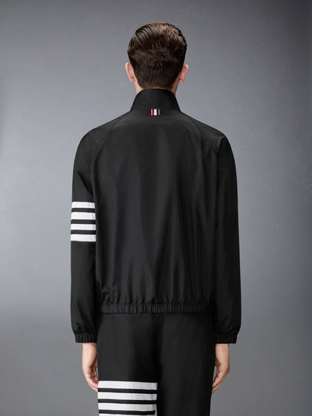 SHINY RIPSTOP RAGLAN 4-BAR TRACK JACKET BLACK