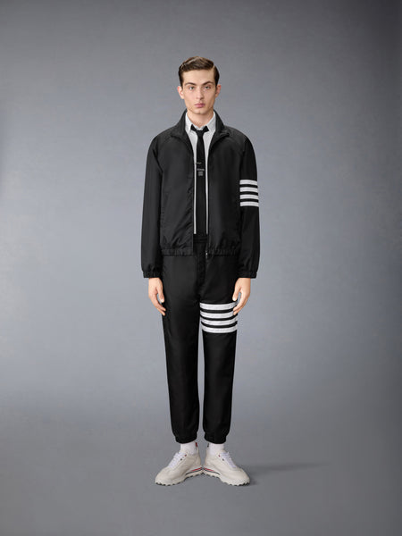 SHINY RIPSTOP RAGLAN 4-BAR TRACK JACKET BLACK
