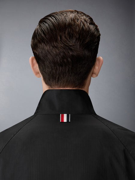 SHINY RIPSTOP RAGLAN 4-BAR TRACK JACKET BLACK