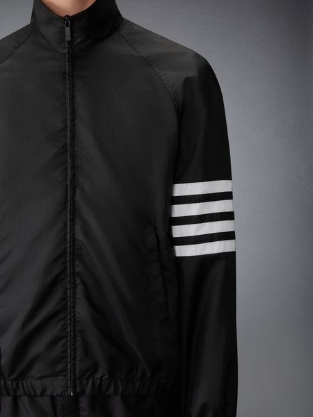 SHINY RIPSTOP RAGLAN 4-BAR TRACK JACKET BLACK