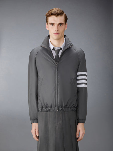 SHINY RIPSTOP RAGLAN 4-BAR TRACK JACKET DARK GREY