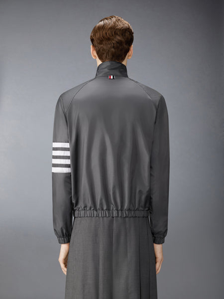 SHINY RIPSTOP RAGLAN 4-BAR TRACK JACKET DARK GREY