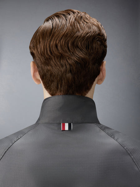 SHINY RIPSTOP RAGLAN 4-BAR TRACK JACKET DARK GREY