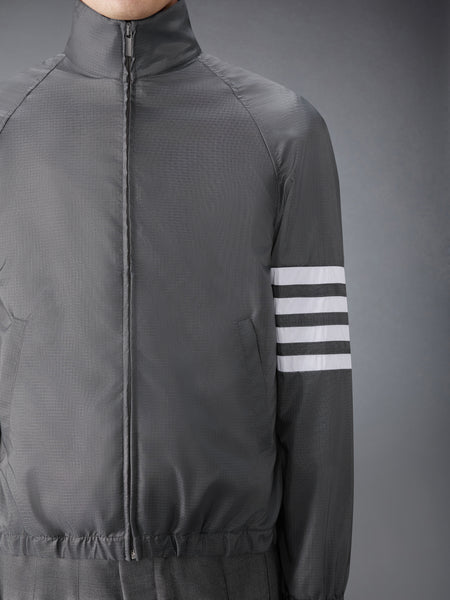 SHINY RIPSTOP RAGLAN 4-BAR TRACK JACKET DARK GREY