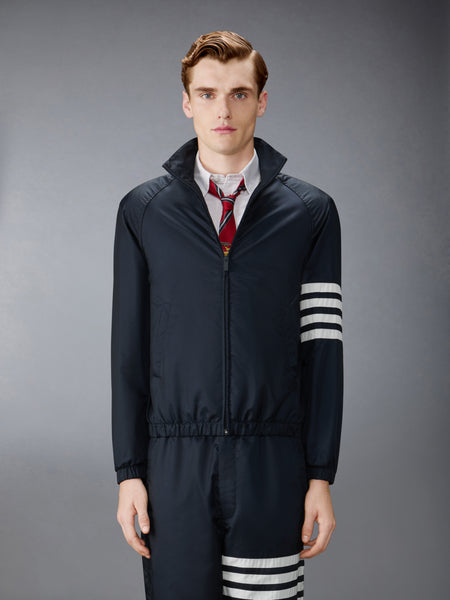 SHINY RIPSTOP RAGLAN 4-BAR TRACK JACKET NAVY