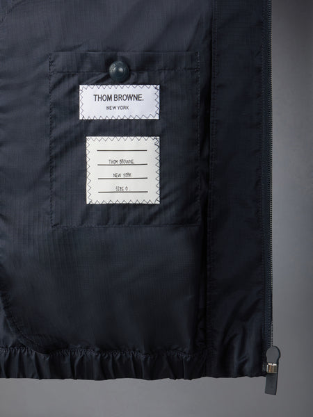 SHINY RIPSTOP RAGLAN 4-BAR TRACK JACKET NAVY