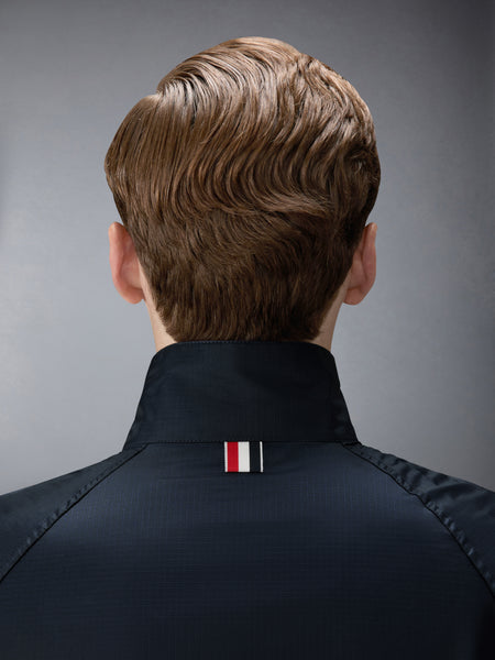 SHINY RIPSTOP RAGLAN 4-BAR TRACK JACKET NAVY