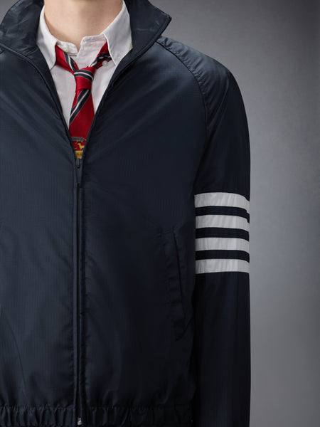 SHINY RIPSTOP RAGLAN 4-BAR TRACK JACKET NAVY
