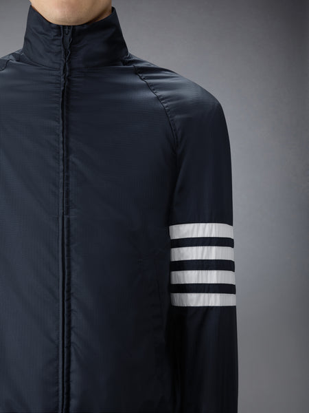 SHINY RIPSTOP RAGLAN 4-BAR TRACK JACKET NAVY