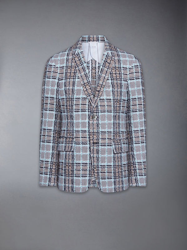 PLAID CHECK SUMMER TWEED WIDE SHOULDER SPORTCOAT - featured image