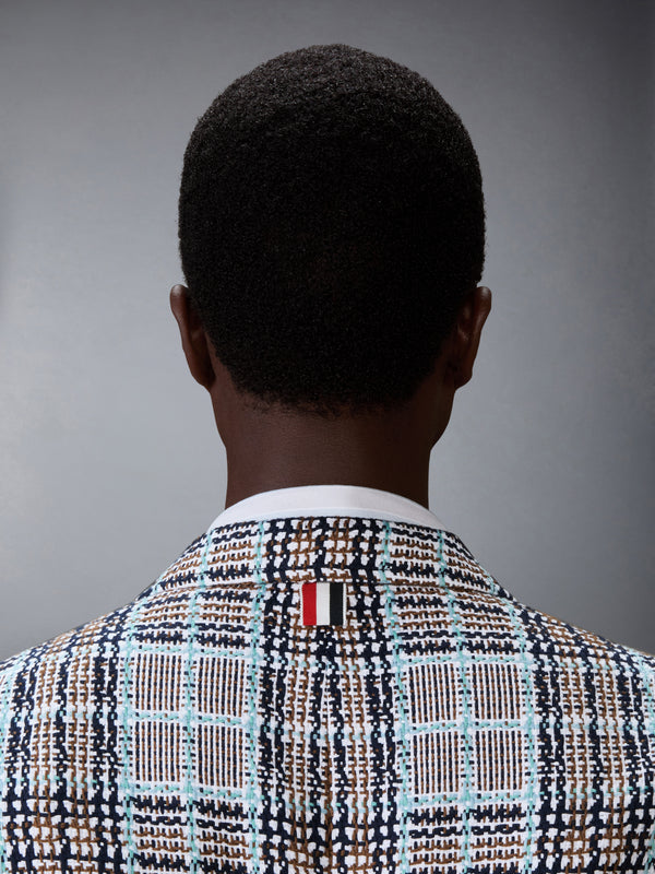 PLAID CHECK SUMMER TWEED WIDE SHOULDER SPORTCOAT - image 5