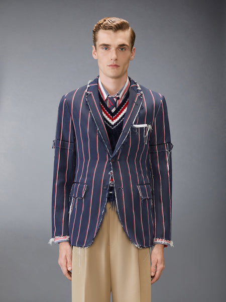 STRIPE MOGADOR UNCONSTRUCTED SPORTCOAT RWBWHT