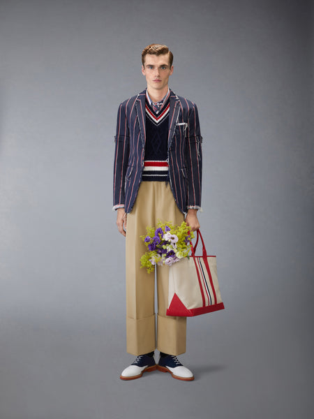 STRIPE MOGADOR UNCONSTRUCTED SPORTCOAT RWBWHT