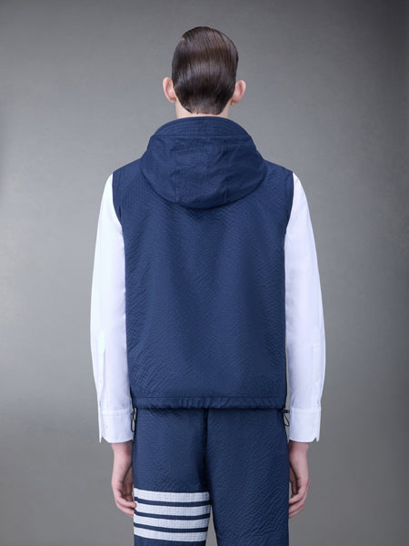 ULTRALIGHT RIPSTOP 4-BAR HOODED VEST NAVY