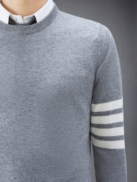 CLASSIC CASHMERE 4-BAR PULLOVER LT GREY