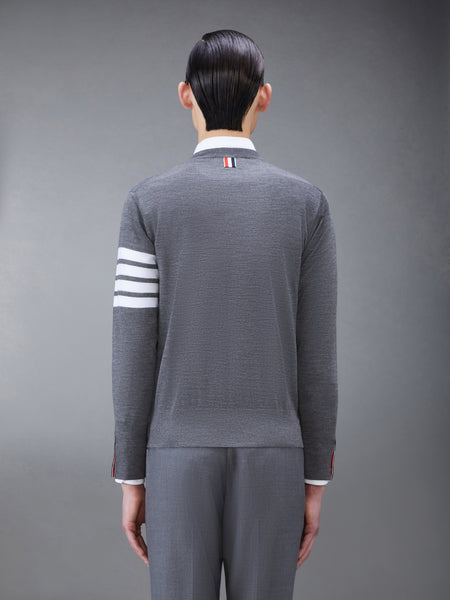 FINE MERINO WOOL 4-BAR PULLOVER DARK GREY