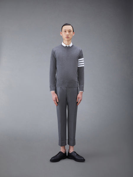 FINE MERINO WOOL 4-BAR PULLOVER DARK GREY