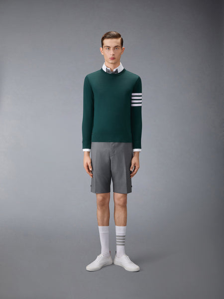 FINE MERINO WOOL 4-BAR PULLOVER DK GREEN