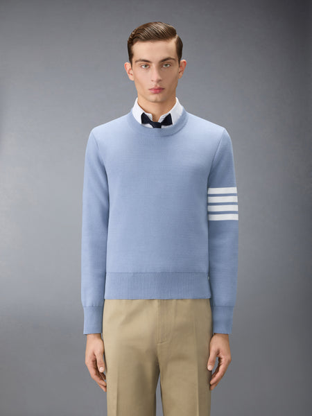 FINE MERINO WOOL 4-BAR PULLOVER LT BLUE