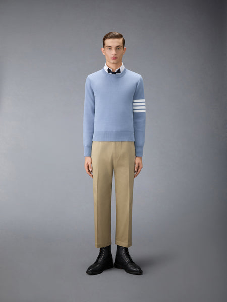 FINE MERINO WOOL 4-BAR PULLOVER LT BLUE