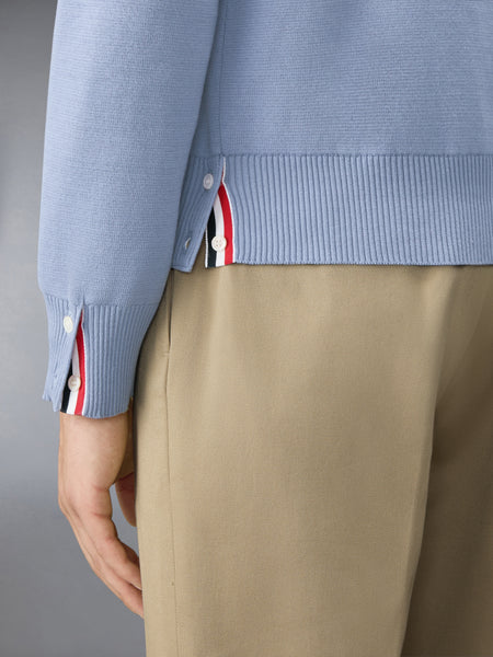 FINE MERINO WOOL 4-BAR PULLOVER LT BLUE