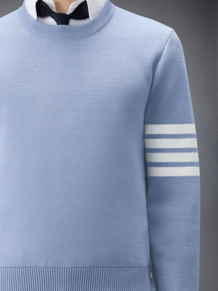 FINE MERINO WOOL 4-BAR PULLOVER LT BLUE